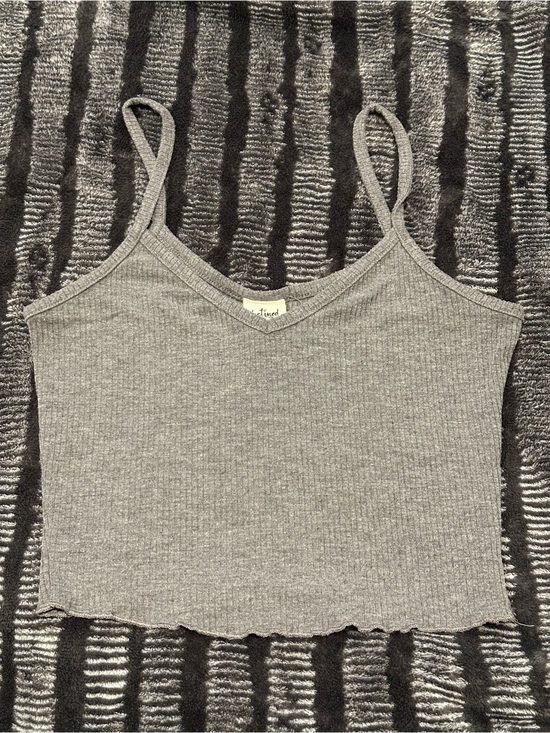 Brandy Melville Tops - Brandy Melville Heather Gray Ribbed V-Neck Cropped Cami